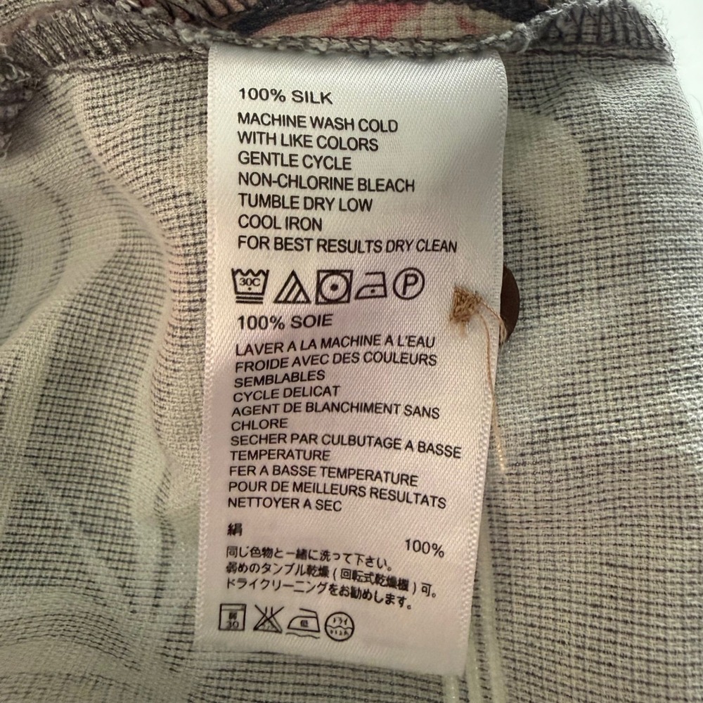 Tommy Bahama Mens Gray 100 % Silk Floral Short Sleeve Shirt 3XL - Picture 8 of 8